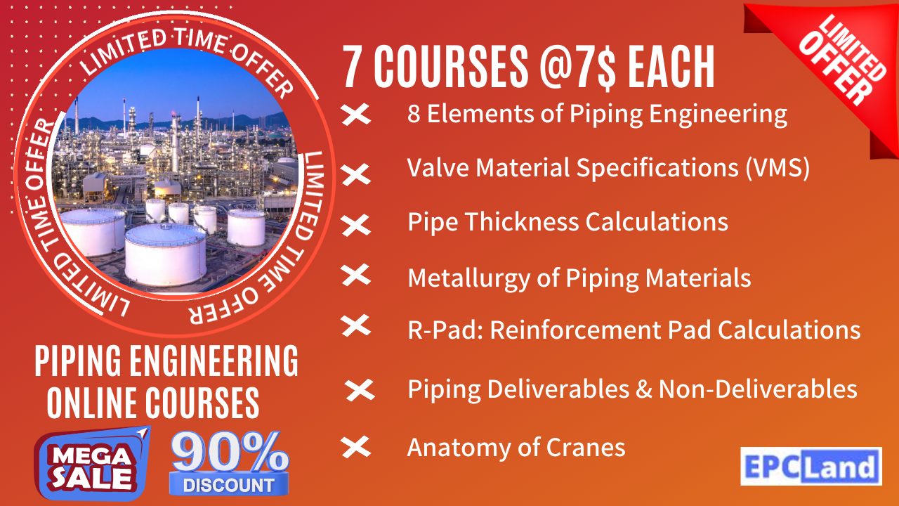 You are currently viewing 7 Courses @7$ Each II Biggest Sale II Piping Engineering Courses by EPCLand II Limited Time offer