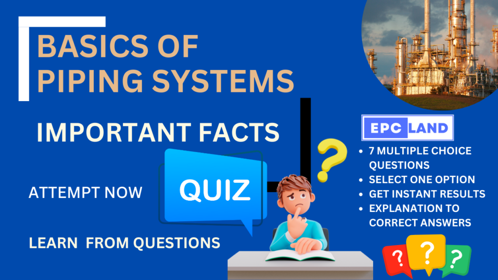 Important Facts Quiz on Basics of Piping Systems II 7 MCQs with