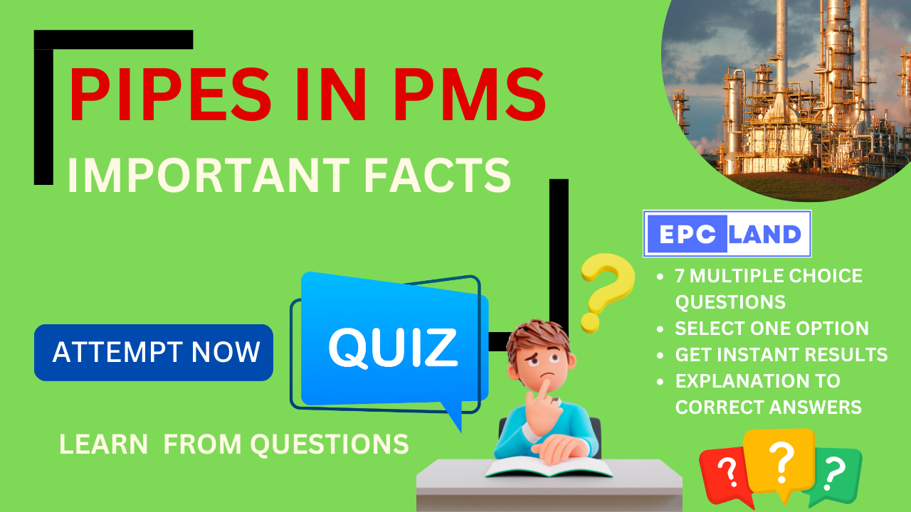 You are currently viewing Important Facts: Quiz on Pipes in PMS II 10 MCQs with Explanations
