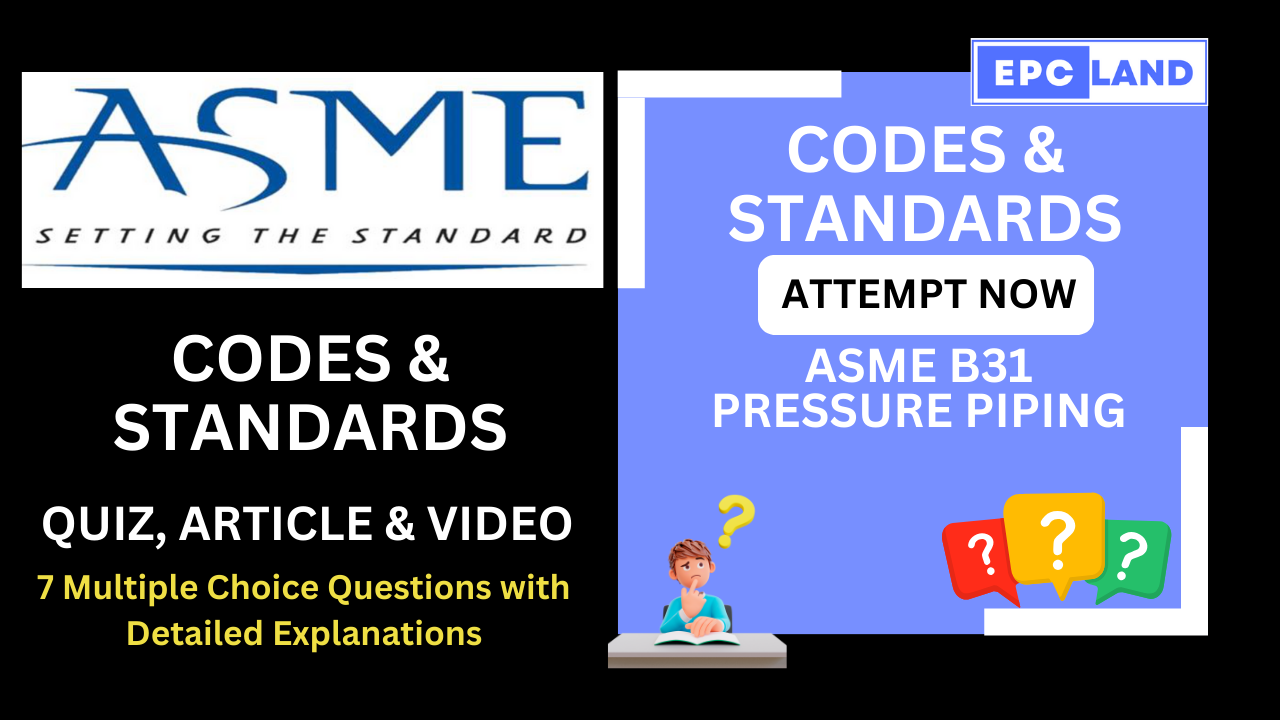 Read more about the article Who is ASME B31: Pressure Piping Code: Article & Quiz with 7 MCQs II A Comprehensive Guide
