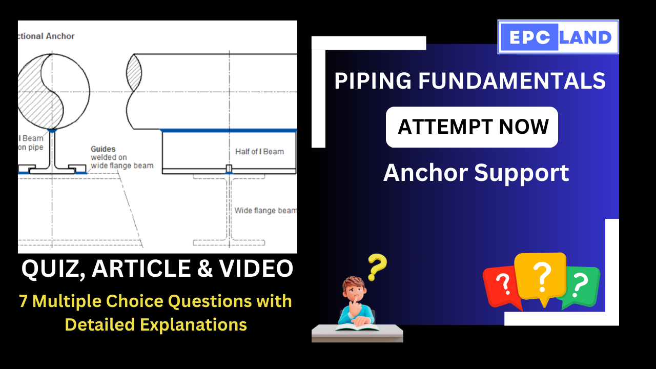 You are currently viewing Quiz on Anchor Supports: Pipe Supports: A Comprehensive Guide II 7 MCQs with Explanations