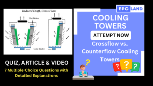 Read more about the article Crossflow vs. Counterflow Cooling Towers: Article & Quiz with 7 MCQs II A Comprehensive Guide