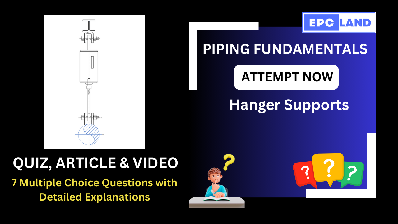 You are currently viewing Quiz on Hanger Supports: Pipe Supports: A Comprehensive Guide II 7 MCQs with Explanations