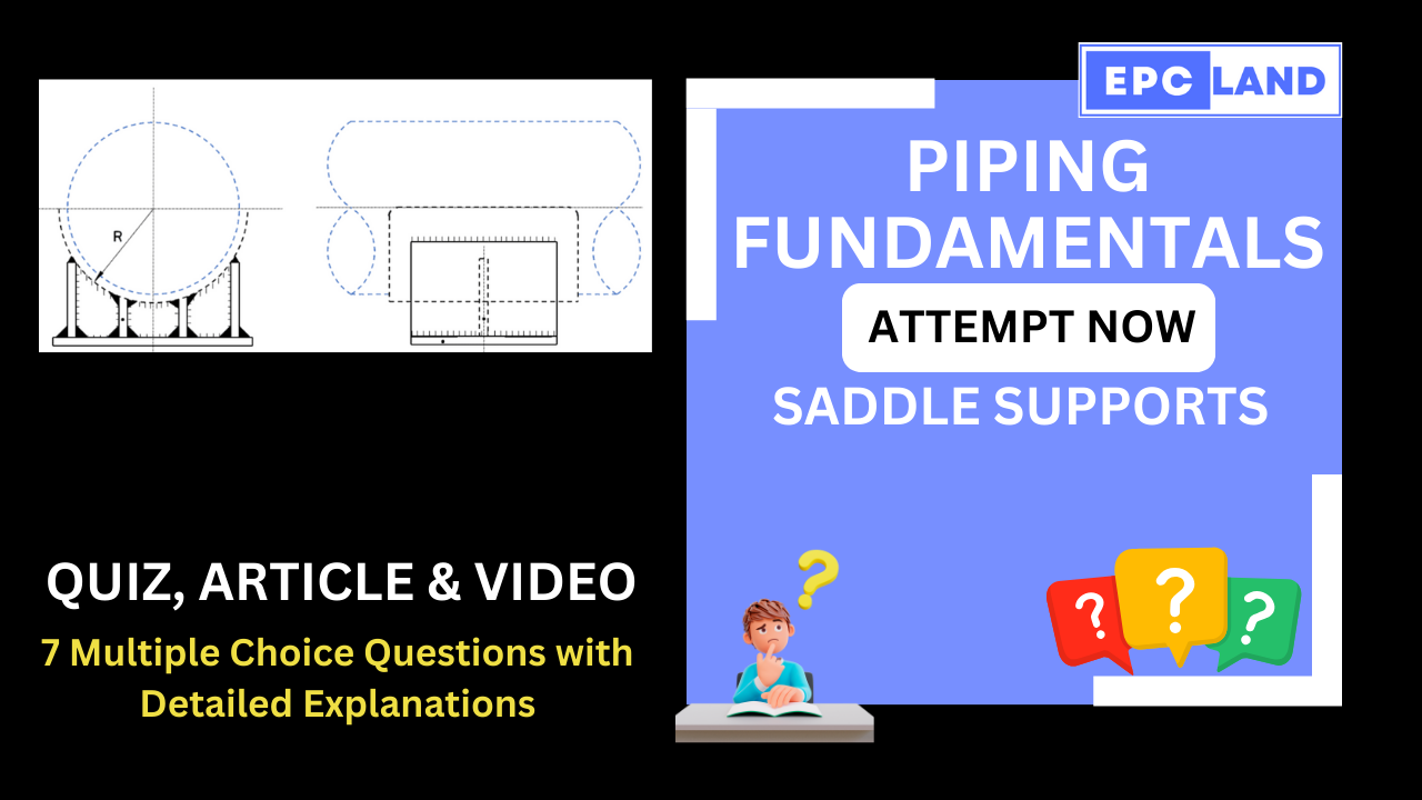 You are currently viewing Quiz on Saddle Support: Pipe Supports: A Comprehensive Guide II 7 MCQs with Explanations
